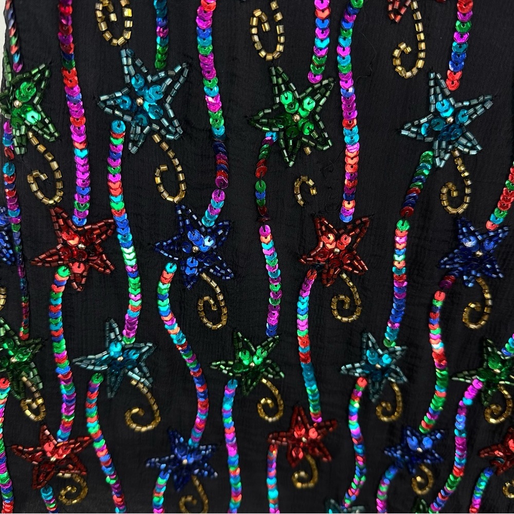 Vintage Beaded Sequin Star Top M - Picture 6 of 11